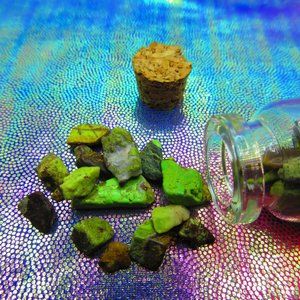 Gaspeite Gemstone Chips In A Bottle Embellishments Natural Semi Precious